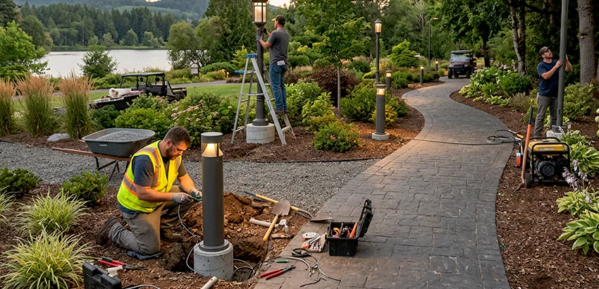 Landscape Post, Pole, and Bollard Lighting Installation in Sun City Center
